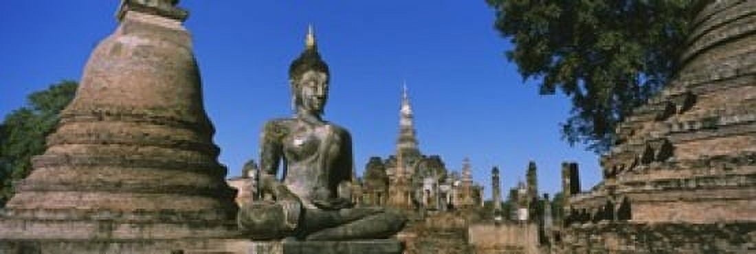 Statue Of Buddha In A Temple Wat Mahathat Sukhothai Thailand Canvas Art - Panoramic Images (36 x 12)