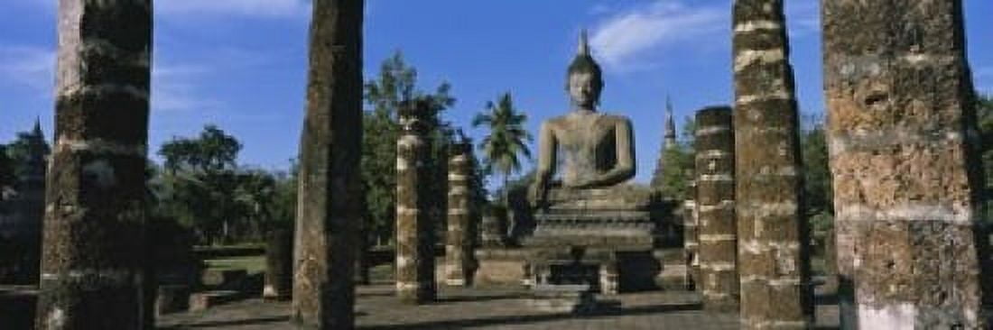 Statue Of Buddha In A Temple Wat Mahathat Sukhothai Thailand Canvas Art - Panoramic Images (36 x 12)