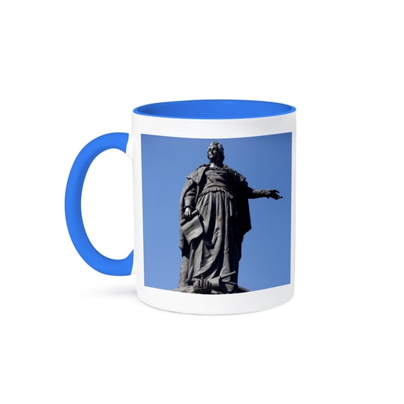 3dRose, Statue of Catherine the Great, Odessa, Ukraine-AS43 DBR0092 - Dave Bartruff, 15oz Two-Tone Blue Mug