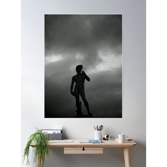 Statue Of David, Moody Poster Wall Art, Modern Wall Decor For Living Room Bedroom, 12x18 UNFRAMED