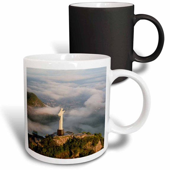 3drose, Statue of Jesus on Corcovado Mountain, Rio De Janeiro, Brazil. Aerial, 11oz Magic Transforming Mug