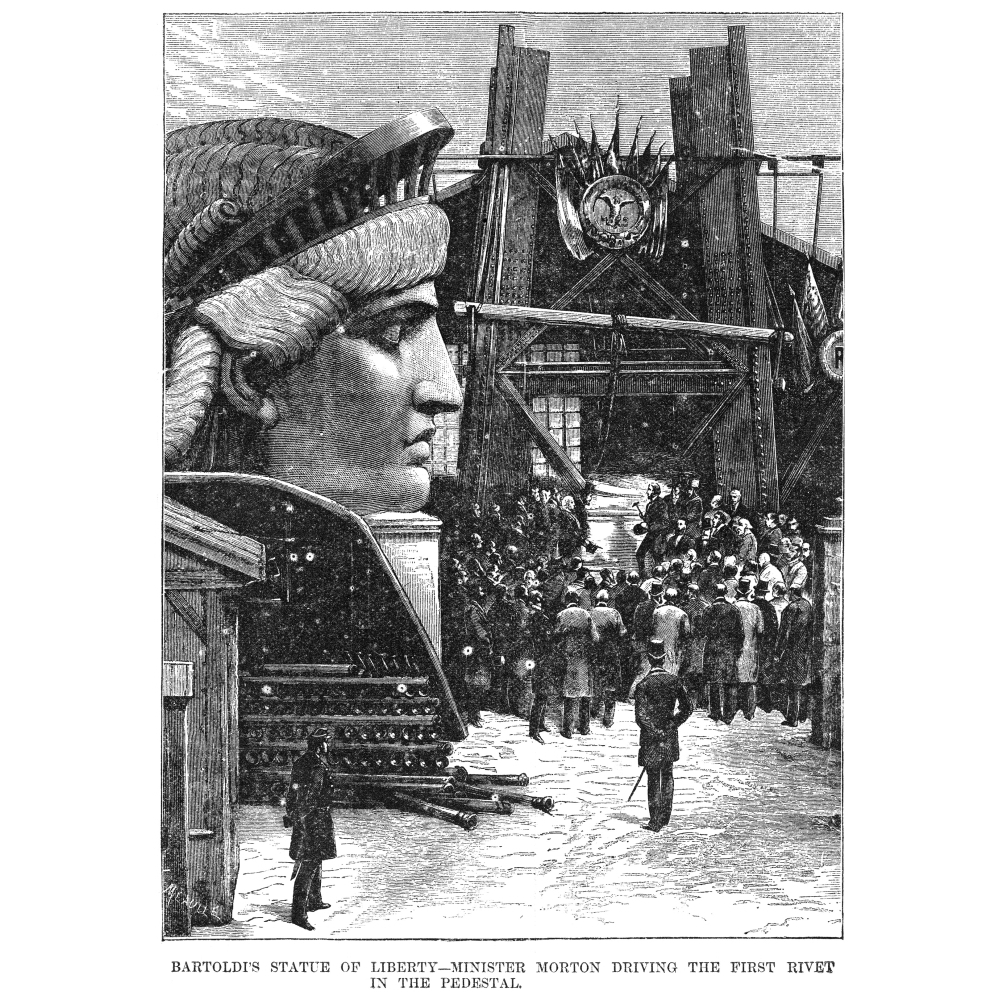 Statue Of Liberty 1881. Nlevi Morton U.S. Minister To France Driving