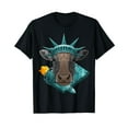 Statue Of Liberty Cow 4th Of July Farmer USA America TShirt