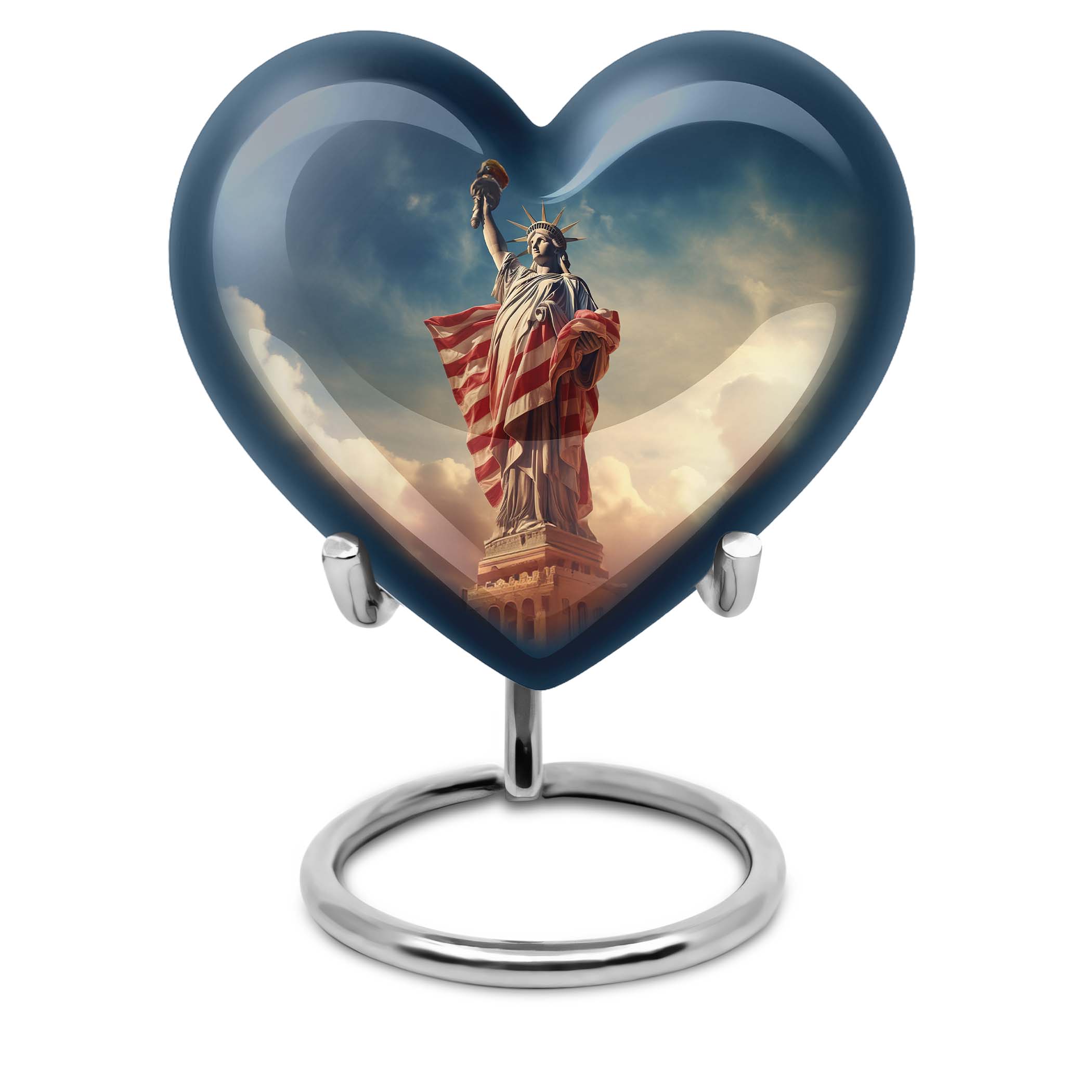 Statue Of Liberty Draped American Flag Mini Keepsake Urns Keepsakes