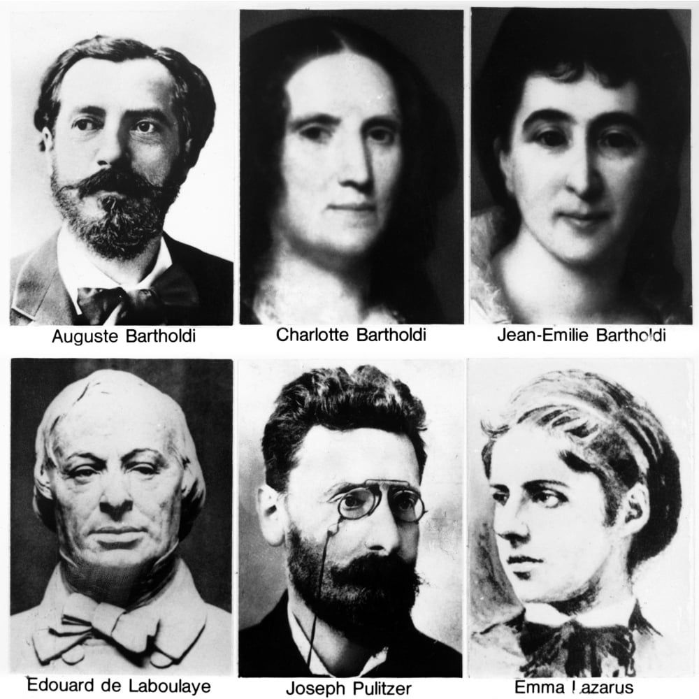 Statue Of Liberty Group. Nprincipals In The Creation Of The Statue Of