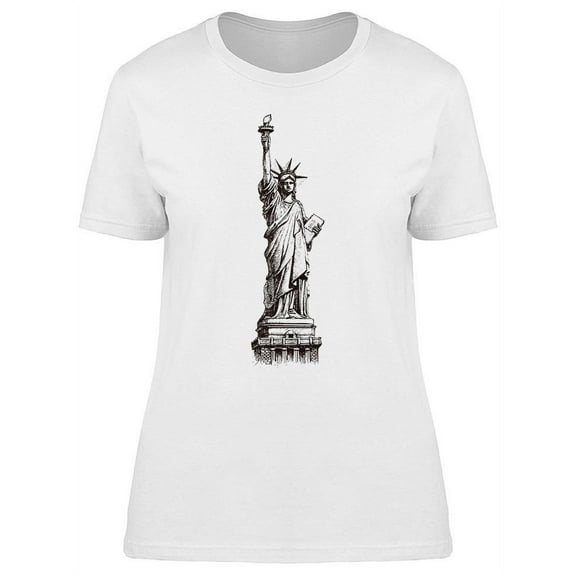Statue Of Liberty Hand Drawn T-Shirt Women -Image by Shutterstock, Female Medium