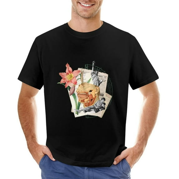 Statue Of Liberty Men’s Graphic T-shirt Vintage Short Sleeve Sport Tee Black 3XL