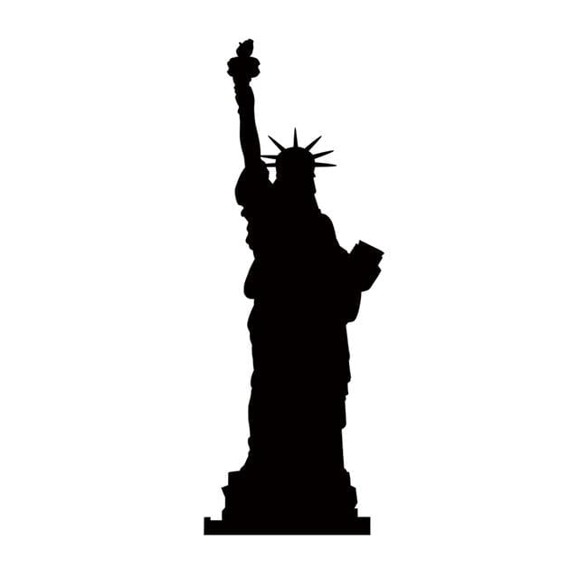 76'' Black Cardboard Statue of Liberty Silhouette Standup
