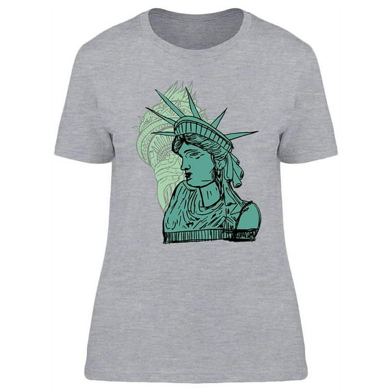 Statue Of Liberty Sketch Design T-Shirt Women -Image by Shutterstock, Female XX-Large