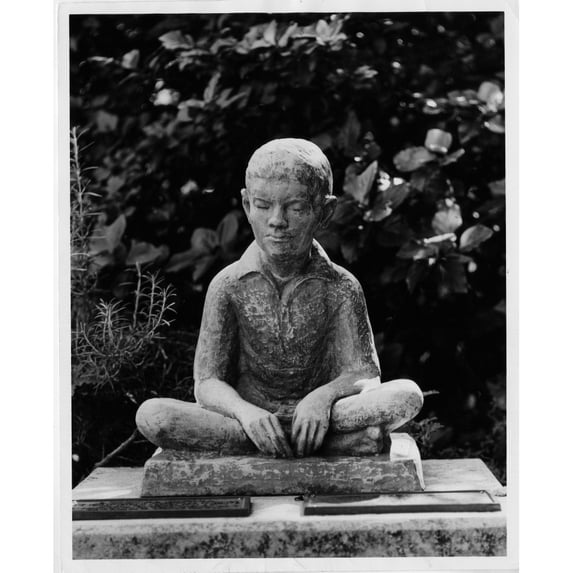Statue Of Louis Braille In Bermuda'S Garden Of The Blind History (18 x 24)