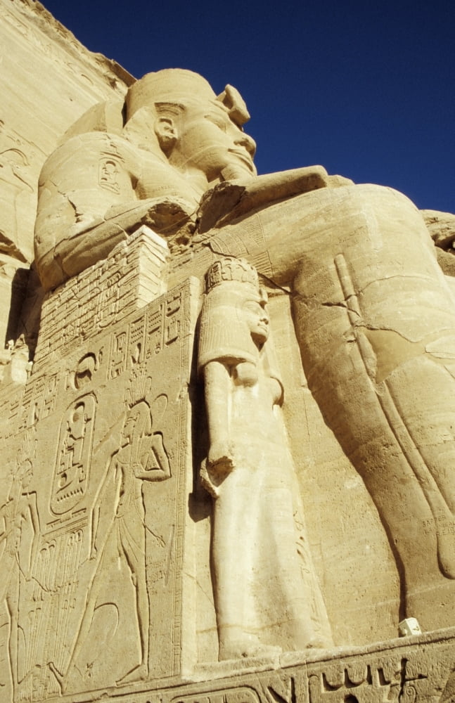 Statue Of Ramses Ii And Wife At Great Temple Of Ramses Ii Abu Simbel Canvas Art - Chris Bradley Design Pics (22 x 34)