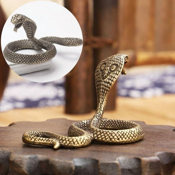 Statue Ornaments Antique Bronze Cobra Snake Miniature Copper Home Decoration