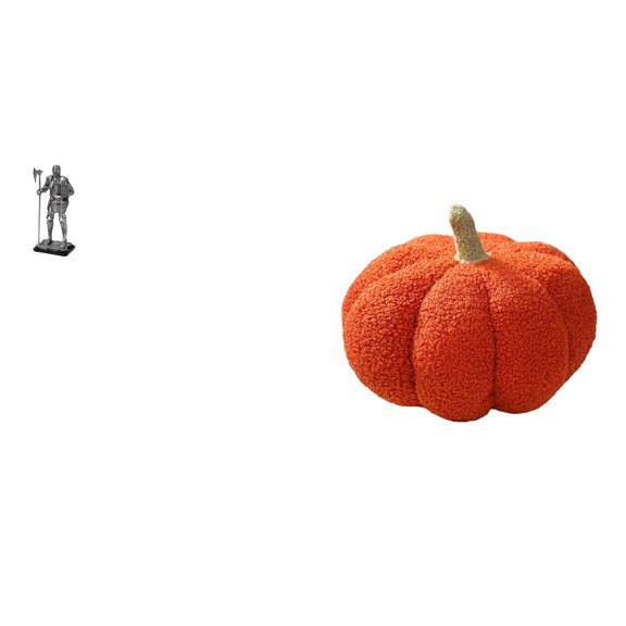 Statue Pumpkin Figurine Cushion Soft Plush Design Collectible Art for Entryway Fireplace Home