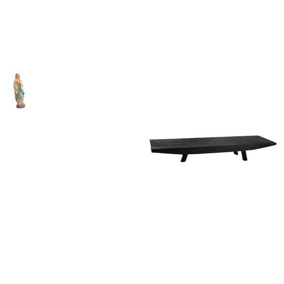 Statue Religious Collection Lady of Figurine Fruit Serving Tray Rustic Wood for Living Room Party Decor