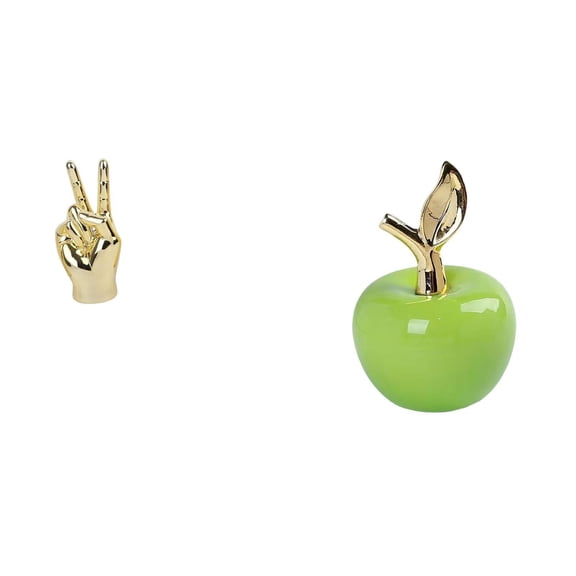 Statue Sculpture Hand Finger Gesture Figurines Ceramic Ornament Creative Desk Decor for Living Room Office Shelf Holiday