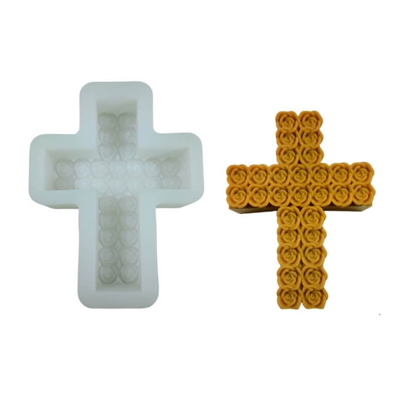 Statue Silicone Mold Catholic Gypsum Concrete Resins Cast Tool Rose Soap Molds Home Religious Decorations