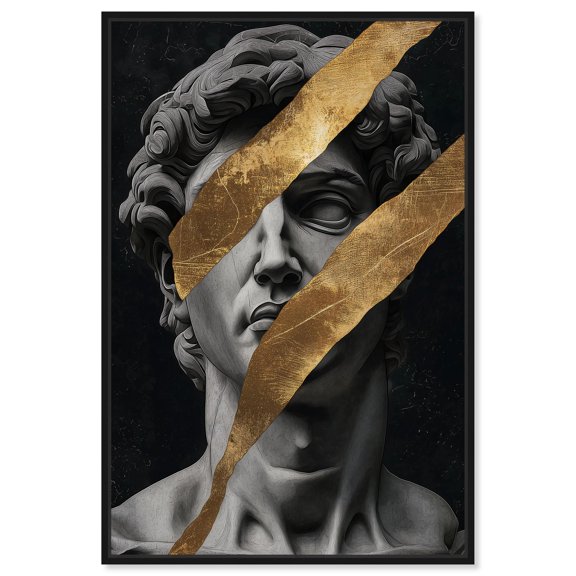 Statue Statues I Canvas Mancave Art by Art Remedy, Black Frame, 10" x 15"