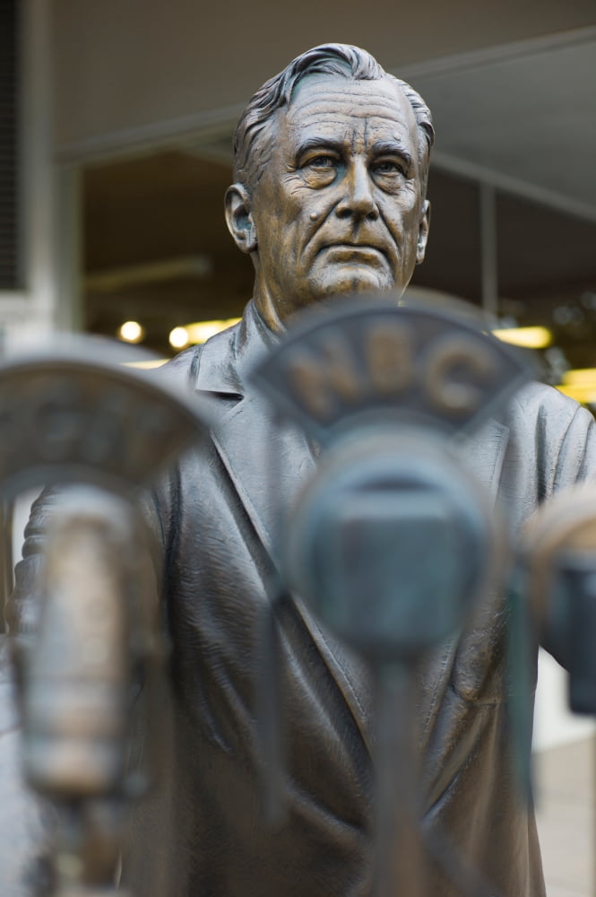 Statue of US President Franklin D Roosevelt at City of Presidents Rapid City Pennington County South Dakota USA Canvas Art - Panoramic Images (24 x 36)