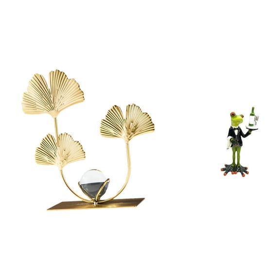 Statue Waiter Frog Figurine Iron Resin Sturdy Material Collectible Gift for Families Friends Holiday Home Office