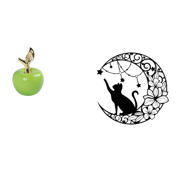 Statue Wall Art Figurine Unique Ceramic and Iron Material for Living Room Bedroom Cafe Decor