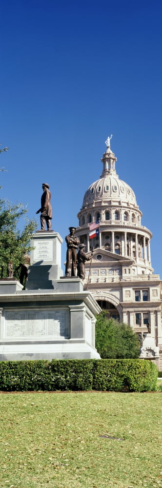 Statue with a government building in the background Confederate Soldiers Memorial Texas State Capitol Austin Texas USA Canvas Art - Panoramic Images (27 x 9)