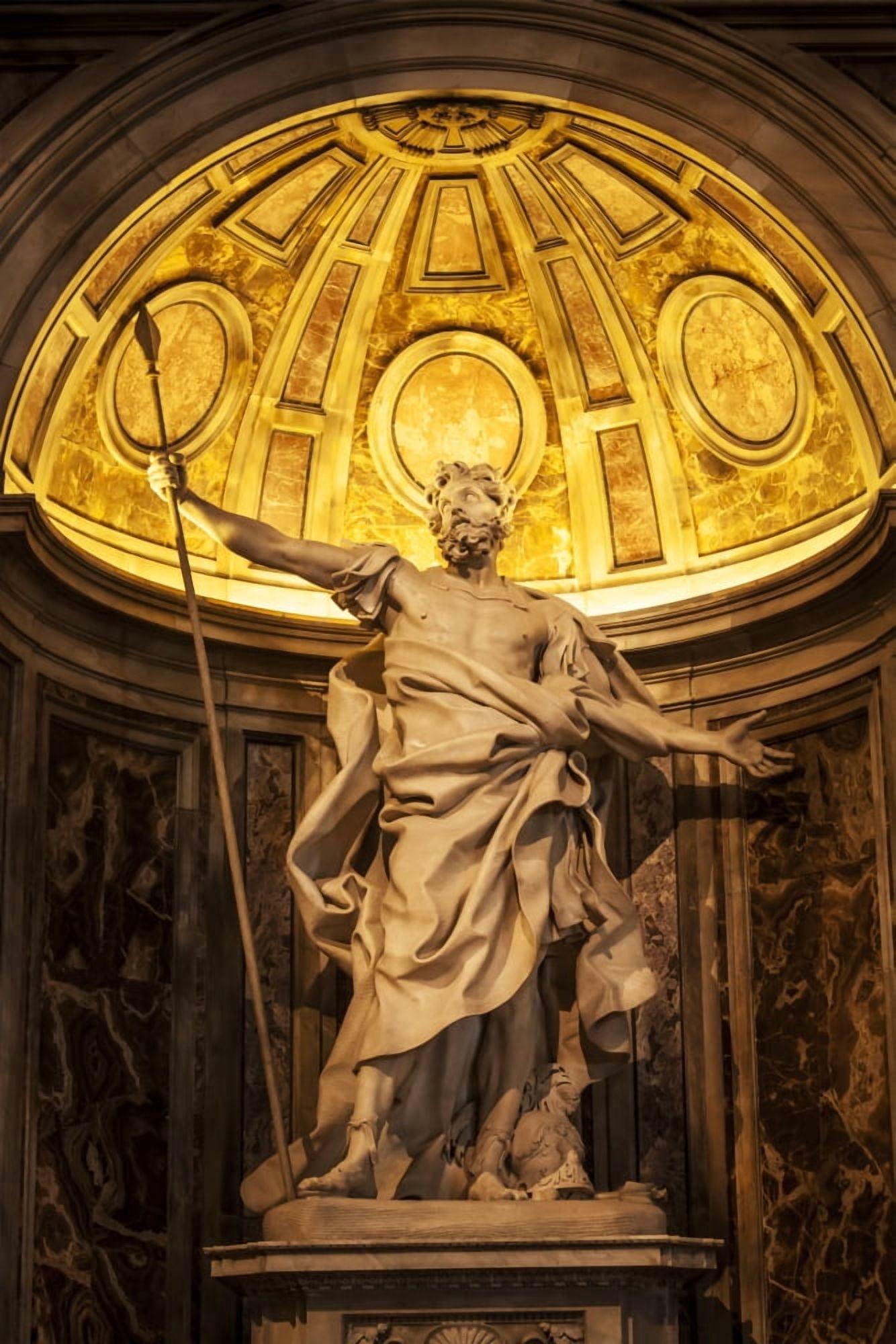 Statue in St Peters Basilica Rome Italy Canvas Art - Reynold Mainse Design Pics (24 x 38)
