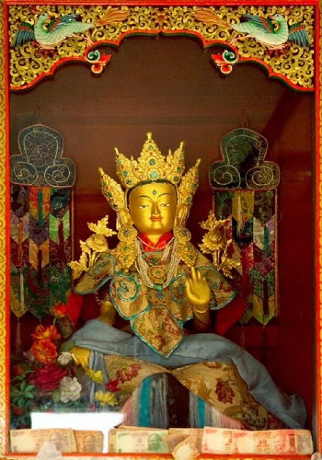 Statue in Thikese Monastery Ladakh India Canvas Art - Jaina Mishra DanitaDelimont (15 x 22)