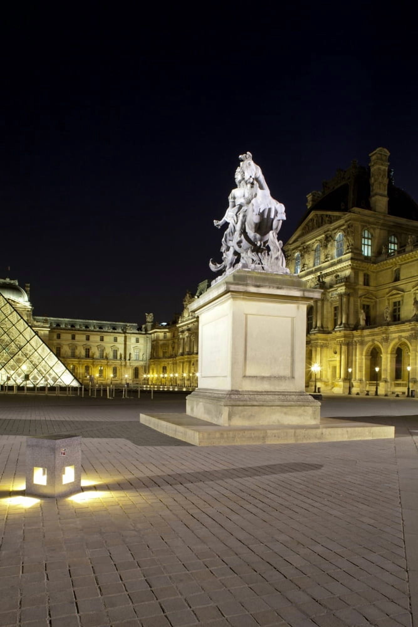 Statue in front of the Musee Du Louvre Paris Ile-de-France France Canvas Art - Panoramic Images (36 x 12)