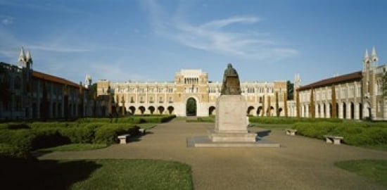 Statue in the courtyard of an educational building Rice University Houston Texas USA Canvas Art - Panoramic Images (24 x 12)