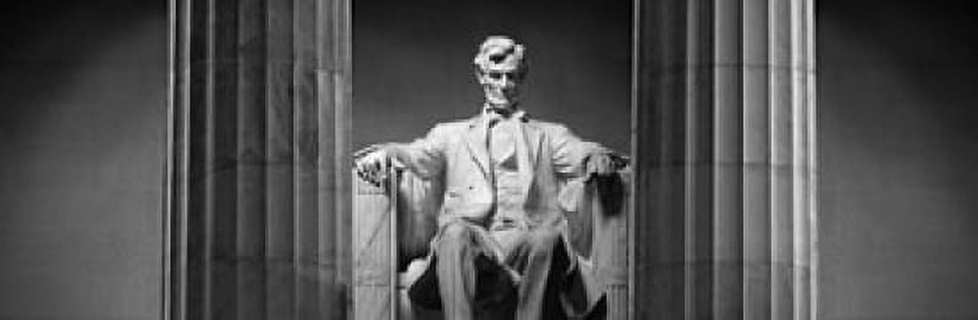 Statue of Abraham Lincoln in a memorial Lincoln Memorial Washington DC USA Canvas Art - Panoramic Images (18 x 6)