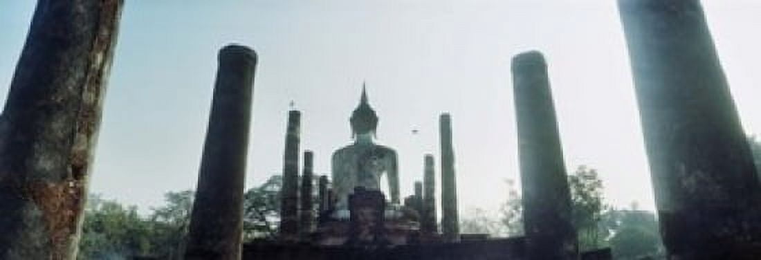 Statue of Buddha at a temple Sukhothai Historical Park Sukhothai Thailand Canvas Art - Panoramic Images (18 x 7)