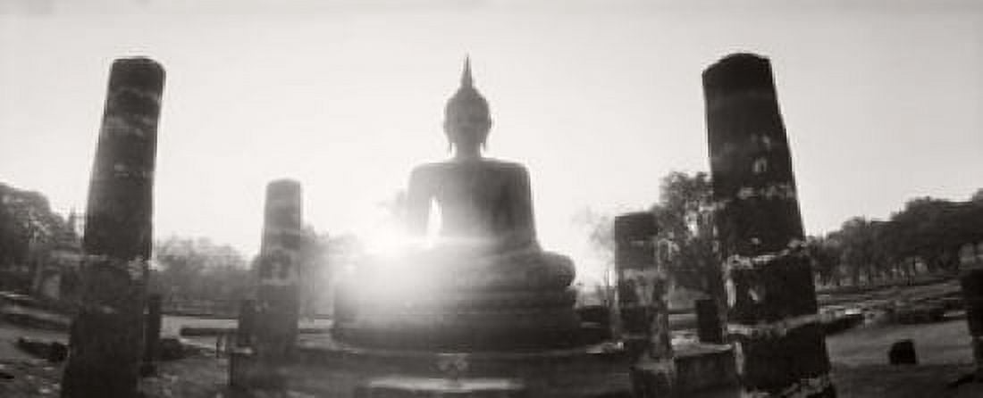 Statue of Buddha at sunset Sukhothai Historical Park Sukhothai Thailand Canvas Art - Panoramic Images (30 x 12)