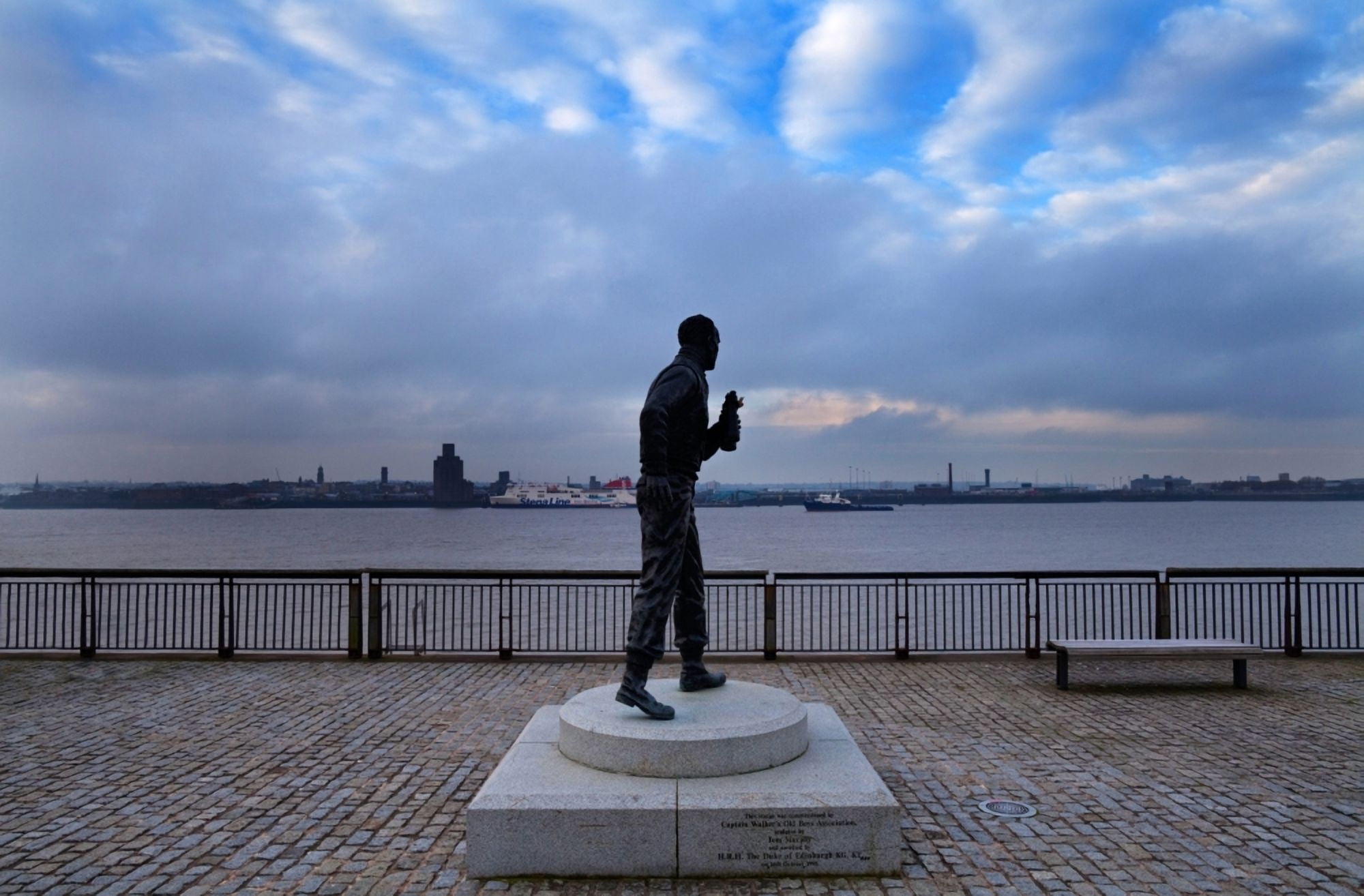 Statue of Captain Frederick John Walker Pier Head Liverpool England Canvas Art - Panoramic Images (36 x 12)