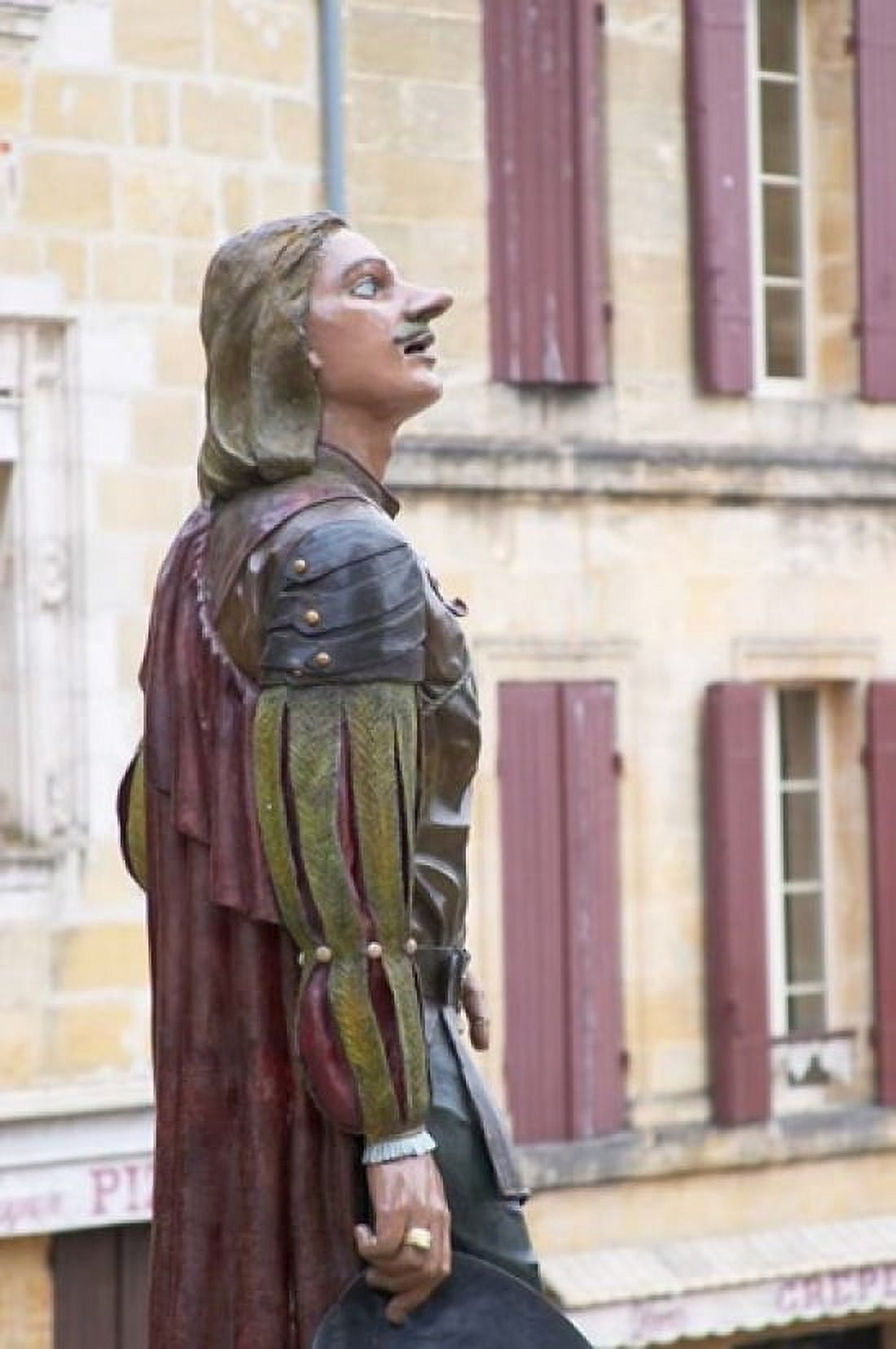 Statue of Cyrano de Bergerac Dordogne France Canvas Art - Per Karlsson DanitaDelimont (24 x 36)