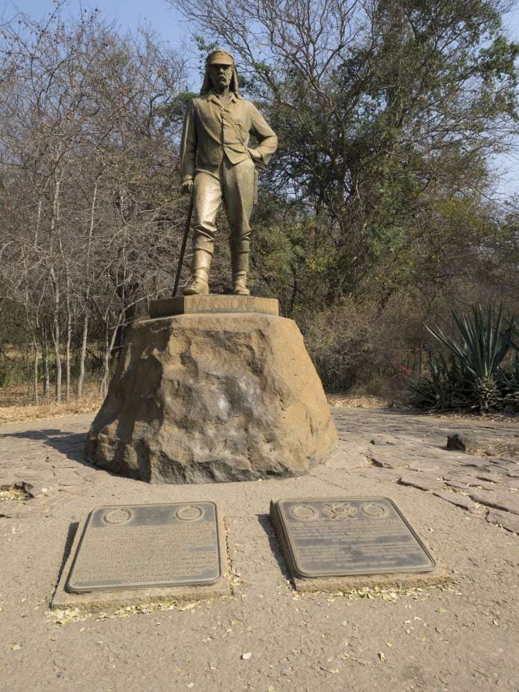 Statue of David Livingstone at Livingstone Memorial Victoria Falls Zimbabwe Canvas Art - Panoramic Images (12 x 16)