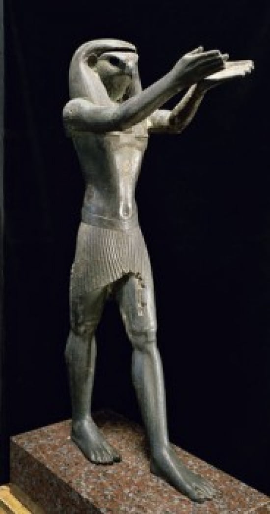Statue of Horus 1069-664 BCE Egyptian Art Bronze Musee du Louvre Paris France Canvas Art - (18 x 24)
