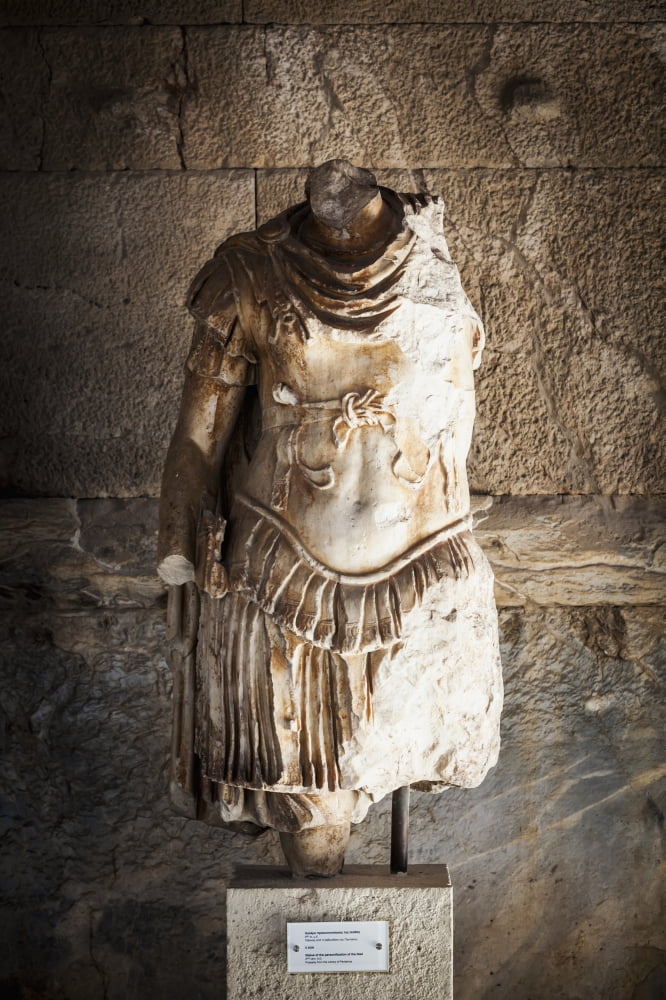 Statue of IIlad Athens Greece Canvas Art - Reynold Mainse Design Pics (12 x 19)