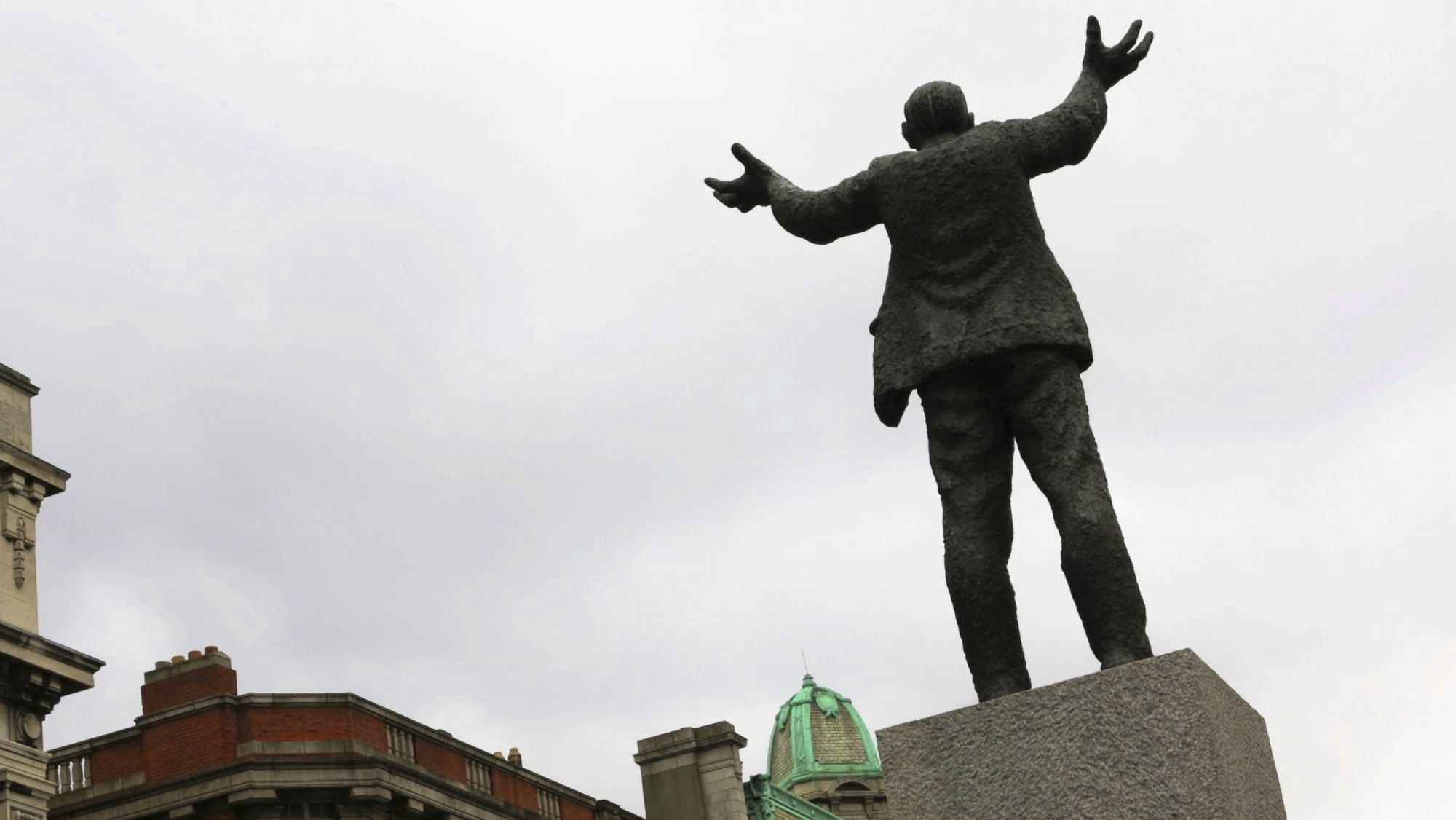Statue of James Larkin at OConnell Street Dublin Leinster Province Republic of Ireland Canvas Art - Panoramic Images (36 x 12)