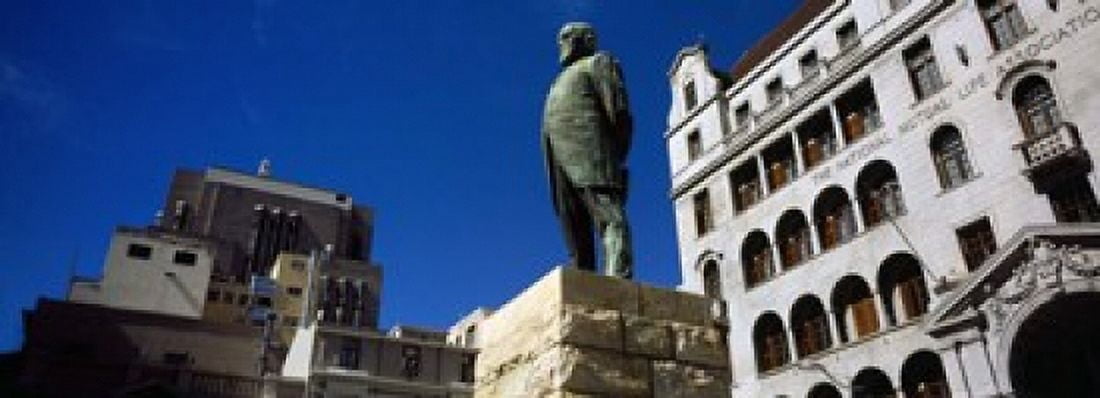 Statue of Jan Hendrik Hofmeyr at a town square Church Square Cape Town Western Cape Province South Africa Canvas Art - Panoramic Images (18 x 7)