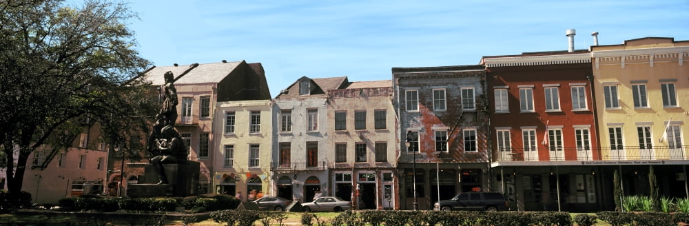 Statue of Jean-Baptiste Le Moyne de Bienville French Quarter New Orleans Louisiana USA Canvas Art - Panoramic Images (27 x 9)
