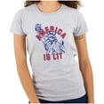 thumbnail image 1 of Statue of Liberty America is Lit Joke Womens Slim Fit Graphic Tee Brisco Brands S, 1 of 6