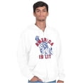 thumbnail image 1 of Statue of Liberty America is Lit Joke Zip Up Hoodie Men's Women's Brisco Brands M, 1 of 5