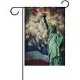 thumbnail image 1 of Statue of Liberty American Flag Fireworks Independence Day Decorative Double Sided House Flag 28 x 40 inch, 1 of 2