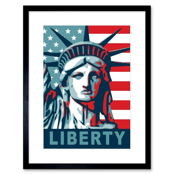 Statue of Liberty American Icon Art Print Framed Poster Wall Decor 9x7 inch