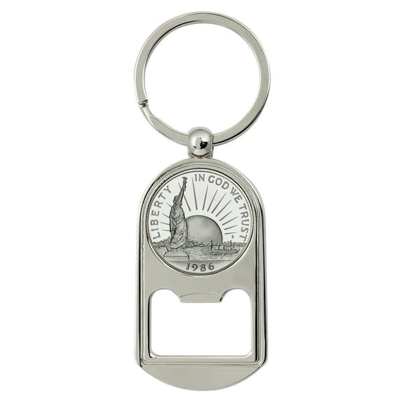 Statue of Liberty Commemorative Half Dollar Coin Key Chain Bottle Opener