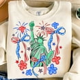 thumbnail image 1 of Statue of Liberty Coquette Sweatshirt – Patriotic 4th of July Crewneck with USA Bow and Girly Independence Day Style BTO, 1 of 5