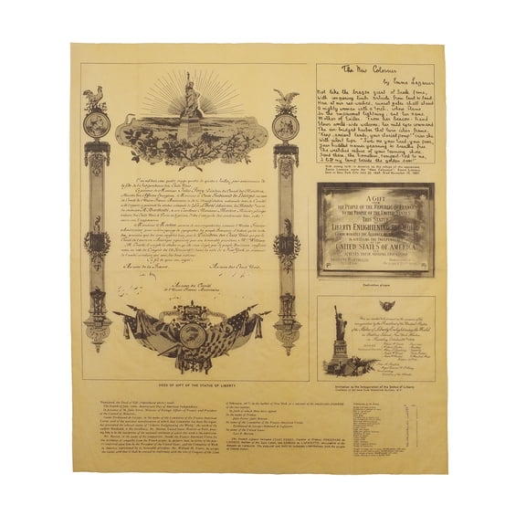 Statue of Liberty Deed Parchment Paper Print Lower Manhattan New York Poster NYC Home Decor Wall Art