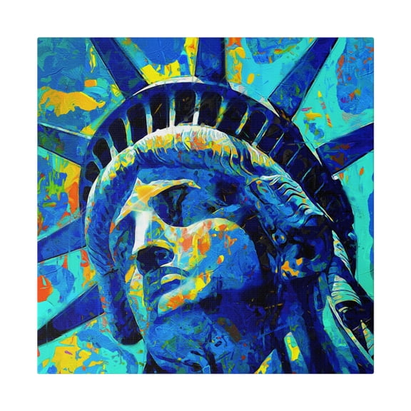 Statue of Liberty Five Canvas Wall Art - Warhol Style Pop Art