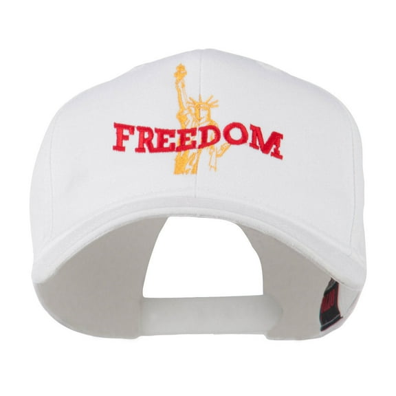 Statue of Liberty Freedom Embroidered Cap - White OSFM