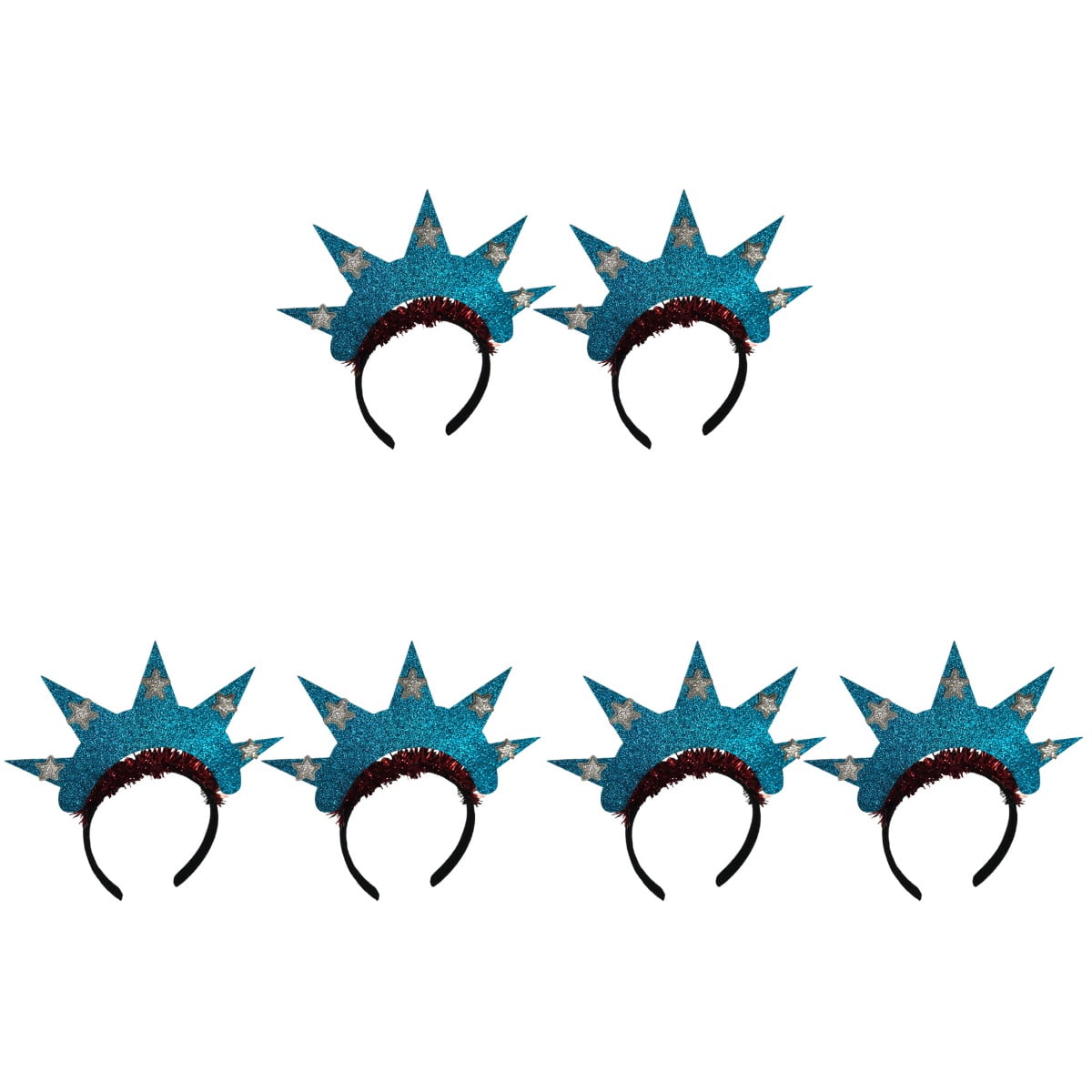 Statue of Liberty Headband Independence Day Costume Headdress Cosplay Outfits 6 Pcs Crown